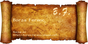 Borza Ferenc névjegykártya