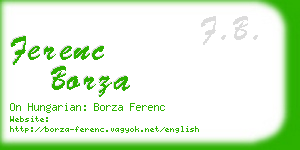 ferenc borza business card